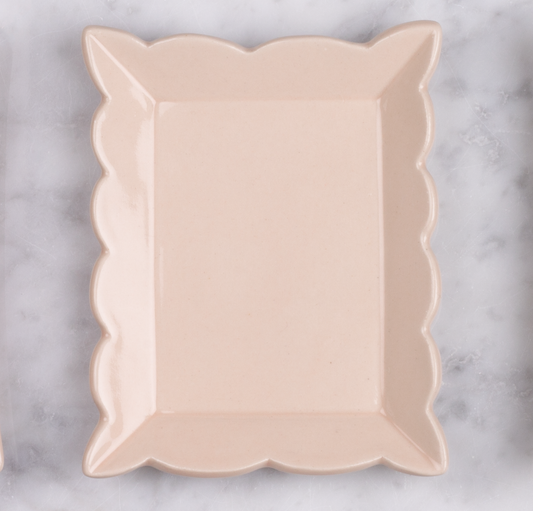 Scalloped ceramic dish - Blush